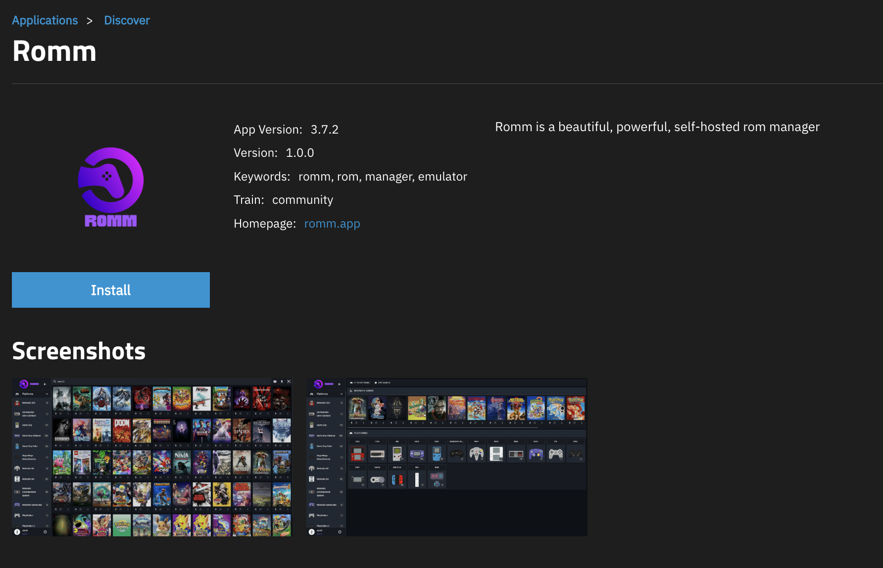 RomM app